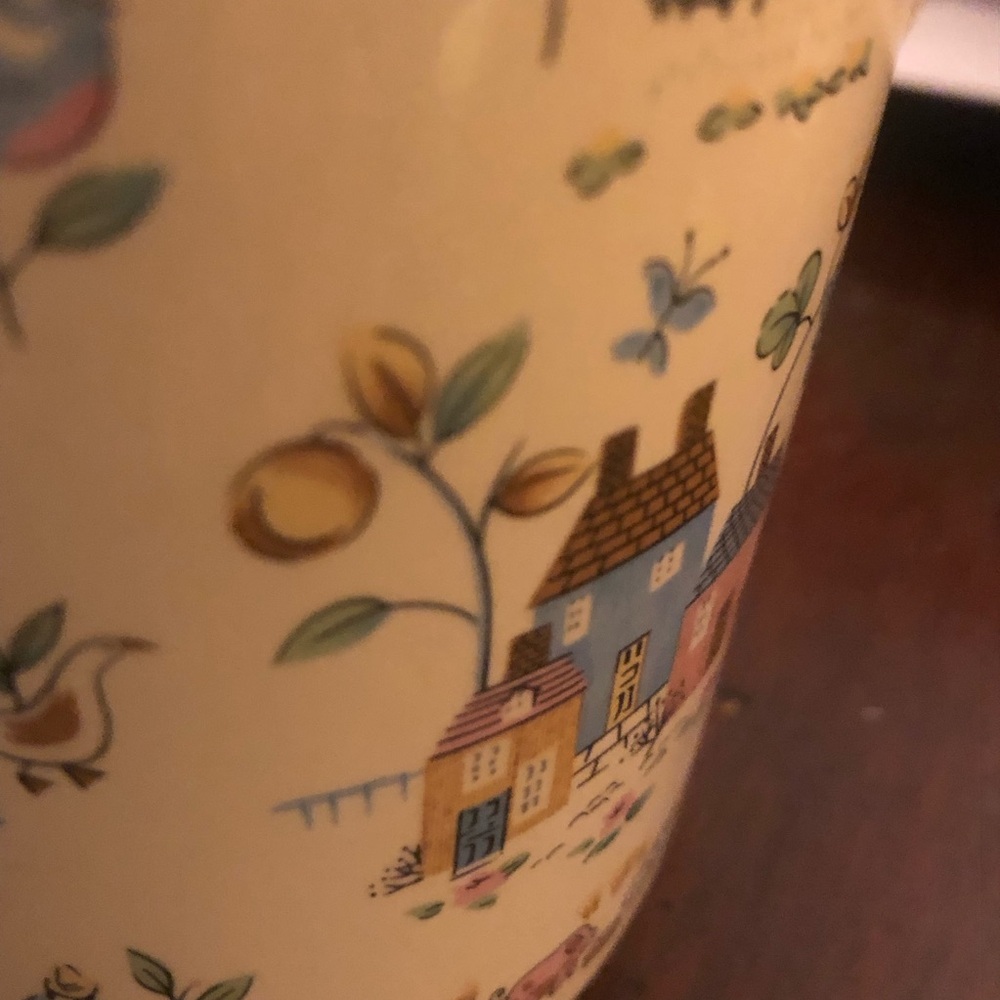 Stoneware by Pomerantz Coffee Mug Cream farm Scenes Pigs Sheep Cow Farmer Wife - Picture 6 of 12